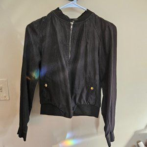 Black jacket crop top